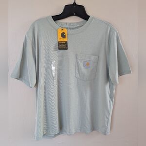 NWT! Carhartt TENCEL™ Fiber Series Loose T-Shirt, Smoked Teal (SIZE SMALL)